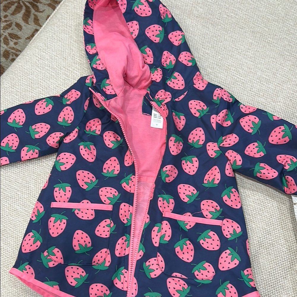 Strawberry Delight Kids Raincoat - Pink and Blue